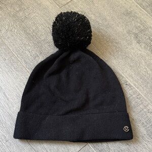 lululemon athletica Black Knit Pom Beanie